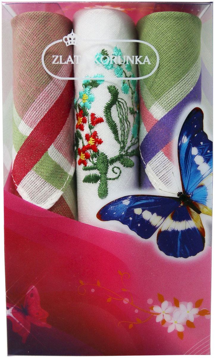Платок носовой женский Zlata Korunka, цвет: мультиколор, 3 шт. 40423-124. Размер 28 х 28 см40423-124 Платок носовой женский Zlata Korunka, цвет: мультиколор, 3 шт. 40423-124. Размер 28 х 28 см40423-124Платки носовые женские в упаковке по 3 шт. Носовые платки изготовлены из 100% хлопка, так как этот материал приятен в использовании, хорошо стирается, не садится, отлично впитывает влагу. Размер: 28 х 28..