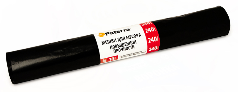 Мешки для мусора Paterra Profi, 240 л, 10 шт106-062 Мешки для мусора Paterra Profi, 240 л, 10 шт106-062Мешки Paterra Profi, выполненные из высокопрочного и эластичного полиэтилена, обеспечат чистоту и гигиену в квартире. Они удобны для сбора и утилизации мусора, занимают мало места, практичны в использовании. Благодаря удобным размерам, мешки легко вкладываются в ведро. Количество: 10 шт.