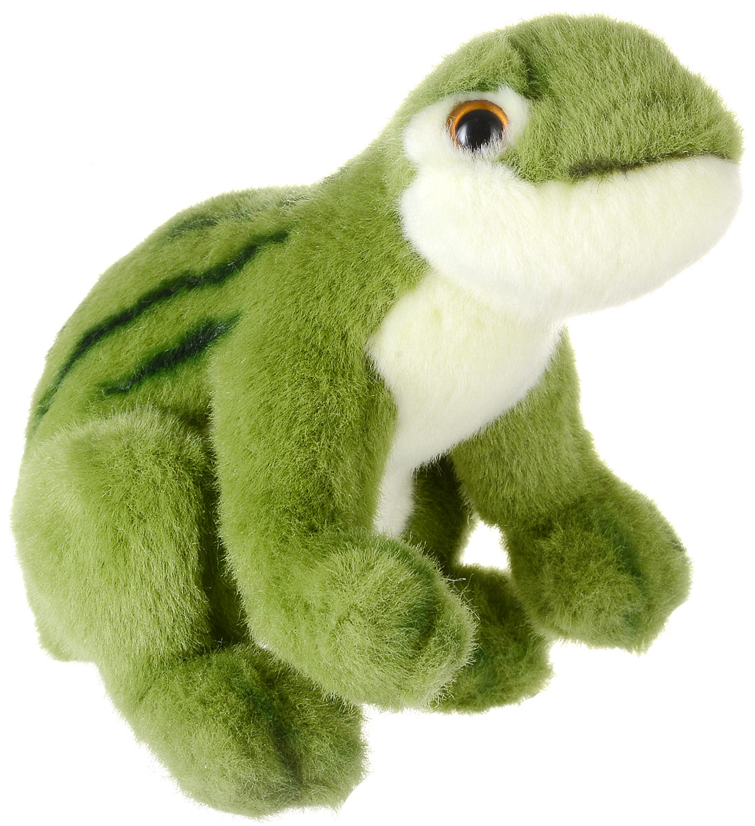 Hansa Toys Мягкая игрушка Зеленая лягушка 16 см1752 Hansa Toys Мягкая игрушка Зеленая лягушка 16 см1752Лягушки обладают уникальным среди позвоночных зрительным аппаратом. В ходе исследований было обнаружено, что почти 95% информации идет в рефлекторный отдел мозга. Это приводит к тому, что лягушка не видит, где она находится. Основной вывод - лягушки видят только движущиеся предметы. Некоторые виды живут только на суше (у них лишь оплодотворение происходит в воде), остальные же обитают в воде и на суше. Несколько видов ведут древесный образ жизни. Мягкая игрушка Hansa Toys Зеленая лягушка обязательно понравится вам и вашему малышу, а также познакомит вас с этим животным.