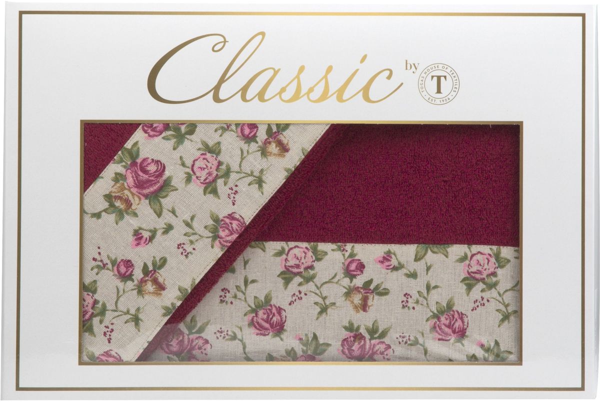 Набор полотенец Сlassic by Togas Адель, цвет: бордовый, 2 шт10.00.00.0924 Набор полотенец Сlassic by Togas Адель, цвет: бордовый, 2 шт10.00.00.0924АДЕЛЬ Комплект полотенец бордовый, 50х90/70х130, 2 предмета, хлопок.