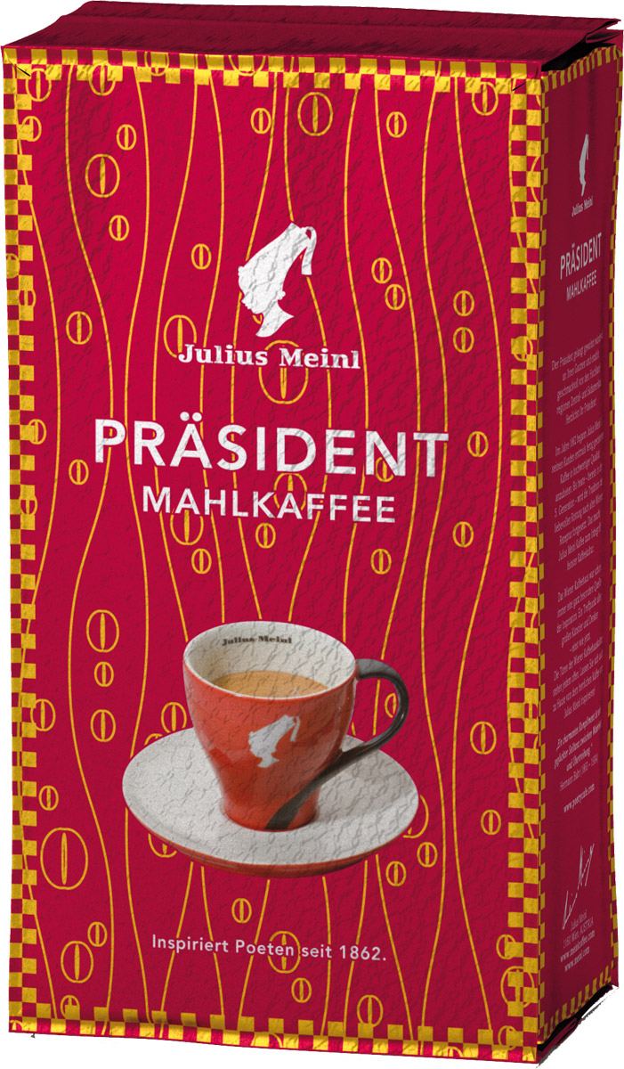 Julius Meinl Президент кофе молотый, 500 г89 Julius Meinl Президент кофе молотый, 500 г89Prasident - самый популярный премиальный кофе в Австрии. Смесь высокогорной арабики из Центральной и Южной Америки с ярким, запоминающимся вкусом.