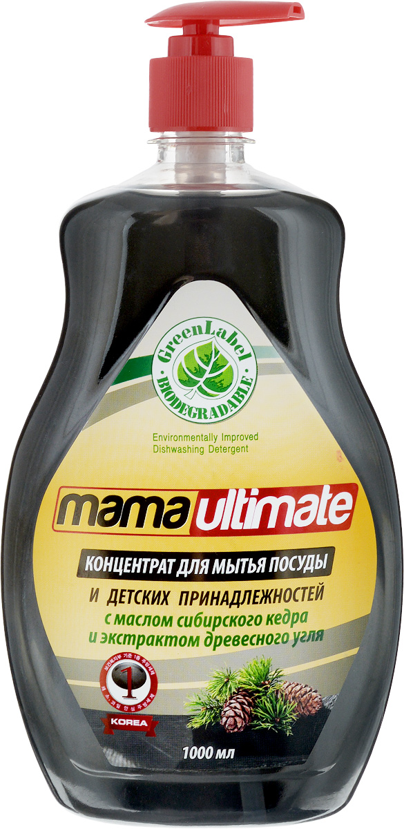 Гель для мытья посуды Mama Ultimate, с ароматом кедра, 1 л49337 Гель для мытья посуды Mama Ultimate, с ароматом кедра, 1 л49337Мягкое концентрированное средство Mama Ultimate для мытья посуды и детских принадлежностей эффективно удаляет жирные и засохшие загрязнения как в горячей, так и в холодной воде. Благодаря густой гелеобразной формуле средство экономично в использовании. Обладает смягчающим эффектом, не сушит кожу рук, не повреждает ногти и не раздражает дыхательные пути. Нежный аромат сибирского кедра безопасно удаляет неприятный запах с посуды. Товар сертифицирован.