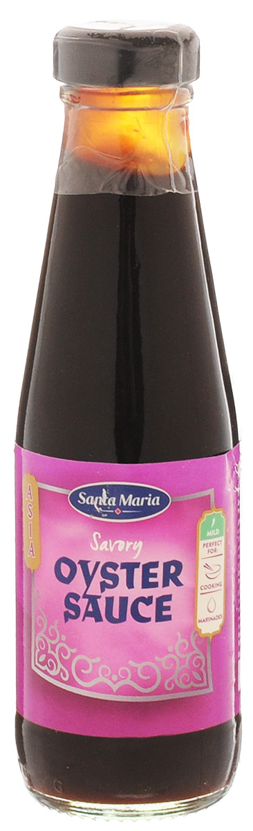 Santa Maria устричный соус, 200 мл3537 Santa Maria устричный соус, 200 мл3537Устричный соус Santa Maria имеет темно-коричневый цвет, специфический запах и чуть сладковато-соленый вкус. Соус придает особый вкус и аромат рыбным, овощным и вок-блюдам, а также является универсальной приправой для мясных блюд. Уважаемые клиенты! Обращаем ваше внимание на то, что упаковка может иметь несколько видов дизайна. Поставка осуществляется в зависимости от наличия на складе.