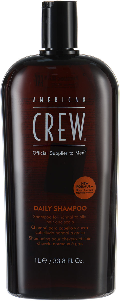 American Crew Шампунь для ежедневного ухода Classic Daily Shampoo 1000 мл7209210000 American Crew Шампунь для ежедневного ухода Classic Daily Shampoo 1000 мл7209210000Предназначенный для ежедневного ухода шампунь American Crew Classic Daily Shampoo включает в себя огромное количество полезных компонентов. Кора мыльного дерева очищает кожу головы и волосы, не влияя при этом на их структуру. Экстракты тимьяна и розмарина придают необходимое увлажнение, а блеск и силу волосам дадут протеины пшеницы. Данное средство рекомендуется для обогащения и очищения жирных и нормальных волос.