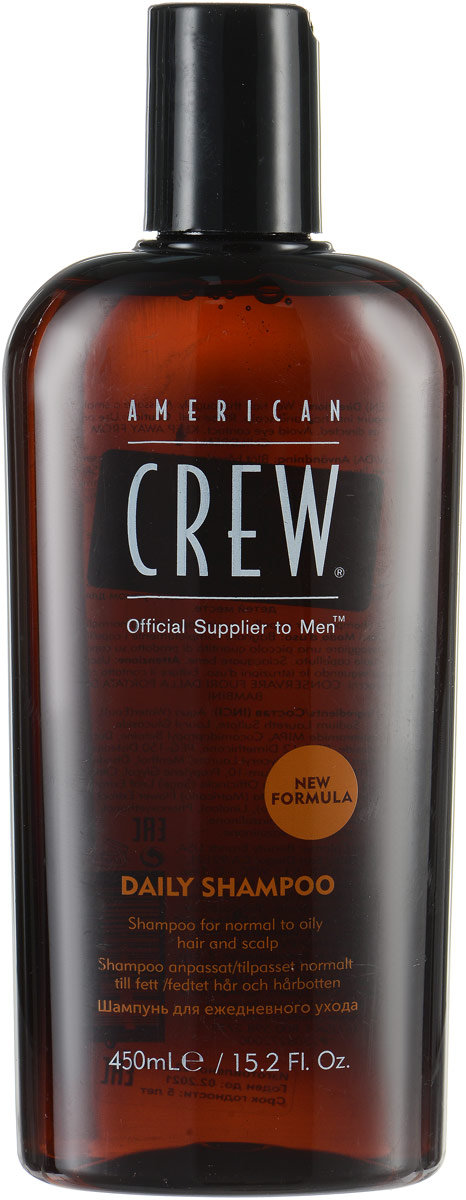 American Crew Шампунь для ежедневного ухода Classic Daily Shampoo 450 мл7219765000 American Crew Шампунь для ежедневного ухода Classic Daily Shampoo 450 мл7219765000Предназначенный для ежедневного ухода шампунь American Crew Classic Daily Shampoo включает в себя огромное количество полезных компонентов. Кора мыльного дерева очищает кожу головы и волосы, не влияя при этом на их структуру. Экстракты тимьяна и розмарина придают необходимое увлажнение, а блеск и силу волосам дадут протеины пшеницы. Данное средство рекомендуется для обогащения и очищения жирных и нормальных волос.