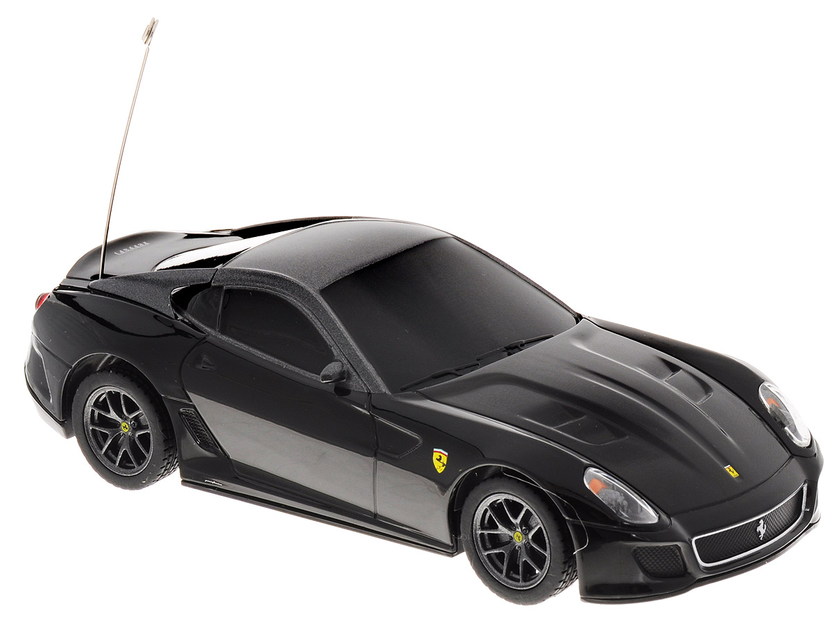 Rastar Радиоуправляемая модель Ferrari 599 GTO цвет черный масштаб 1:3260400_черный Rastar Радиоуправляемая модель Ferrari 599 GTO цвет черный масштаб 1:3260400_черныйРадиоуправляемая модель Rastar Ferrari 599 GTO является точной копией автомобиля Ferrari в масштабе 1/32. Модель обязательно вызовет интерес как у детей, так и у взрослых. Машина изготовлена из высококачественного пластика с металлическими элементами, шины выполнены из мягкой резины. Управление игрушкой происходит при помощи пульта, который выполнен в виде панели авто с рулем. Пульт управления работает на частоте 27 MHz. Автомобиль может перемещаться вперед и по часовой стрелке. Ваш ребенок увлеченно будет играть с моделью, придумывая различные истории и устраивая соревнования. Порадуйте его таким замечательным подарком! Для работы автомобиля требуются 2 батарейки напряжением 1,5V типа АА (не входят в комплект). Для работы пульта управления требуются 2 батарейки напряжением 1,5V типа АА (не входят в комплект).