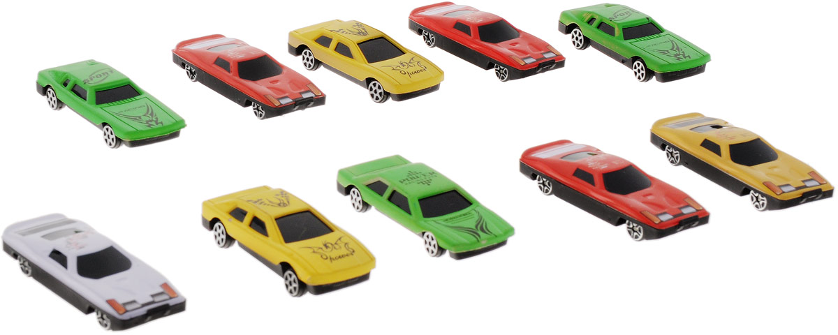Plastic Toy Набор машинок 10 штB1374355 Plastic Toy Набор машинок 10 штB1374355Набор машинок Plastic Toy понравится любому мальчику. В набор входит 10 спортивных и гоночных автомобилей. Каждая машинка имеет индивидуальную форму и раскраску. Машинки изготовлены из качественных и безопасных материалов. Имея такой автопарк, можно устраивать соревнования и гонки с друзьями. Благодаря разнообразию моделей и цветов скучать будет некогда.