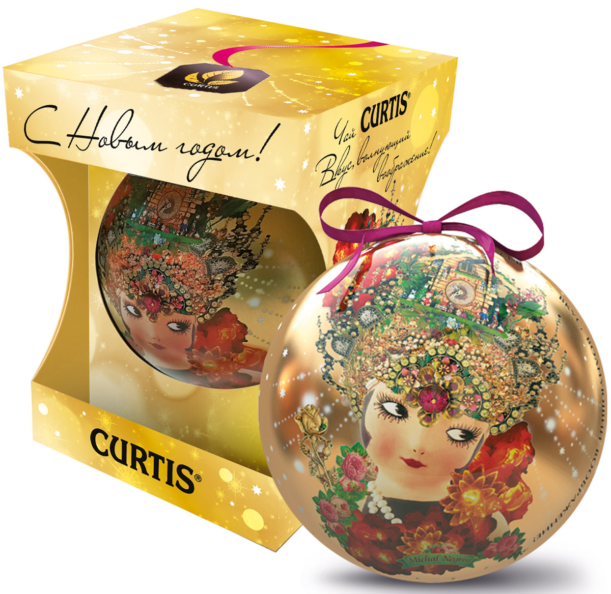 Curtis She-Shy Christmas Ball желтый, черный листовой чай, 30 г100134 Curtis She-Shy Christmas Ball желтый, черный листовой чай, 30 г100134Превосходный черный цейлонский чай Curtis She-Shy Christmas Ball в новогодней подарочной упаковке в форме шара золотого цвета. Отлично подойдет в качестве подарка на новогодние праздники. Уважаемые клиенты! Обращаем ваше внимание на то, что упаковка может иметь несколько видов дизайна. Поставка осуществляется в зависимости от наличия на складе.