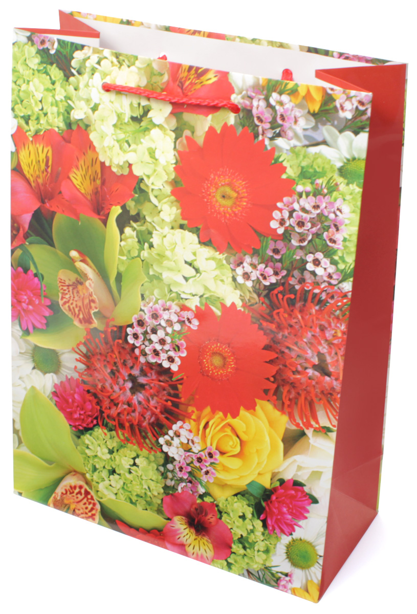 Пакет подарочный МегаМАГ "Цветы", 22 х 31 х 10 см. 784 ML