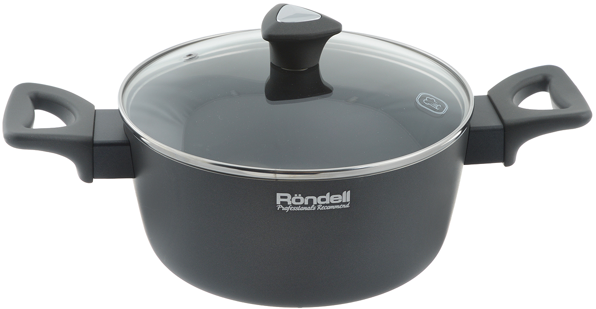 Кастрюля Rondell Marengo с крышкой, с антипригарным покрытием, 2,6 лRDA-584 Кастрюля Rondell Marengo с крышкой, с антипригарным покрытием, 2,6 лRDA-584Кастрюля Rondell Marengo изготовлена из штампованного алюминия. Внутренне антипригарное покрытие Xylan Plus абсолютно безвредно, не содержит PFOA. Внешнее покрытие из силиконового полиэстера устойчиво к высоким температурам. Прочная ненагревающаяся ручка из бакелита с покрытием Soft- touch обеспечивает безопасный хват. Кастрюля подходит для газовых, электрических, стеклокерамических и галогеновых плит. Не подходит для индукционных плит. Можно мыть в посудомоечной машине. Диаметр кастрюли по верхнему краю: 20 см. Ширина кастрюли (с учетом ручек): 34 см. Высота стенки: 9,5 см.