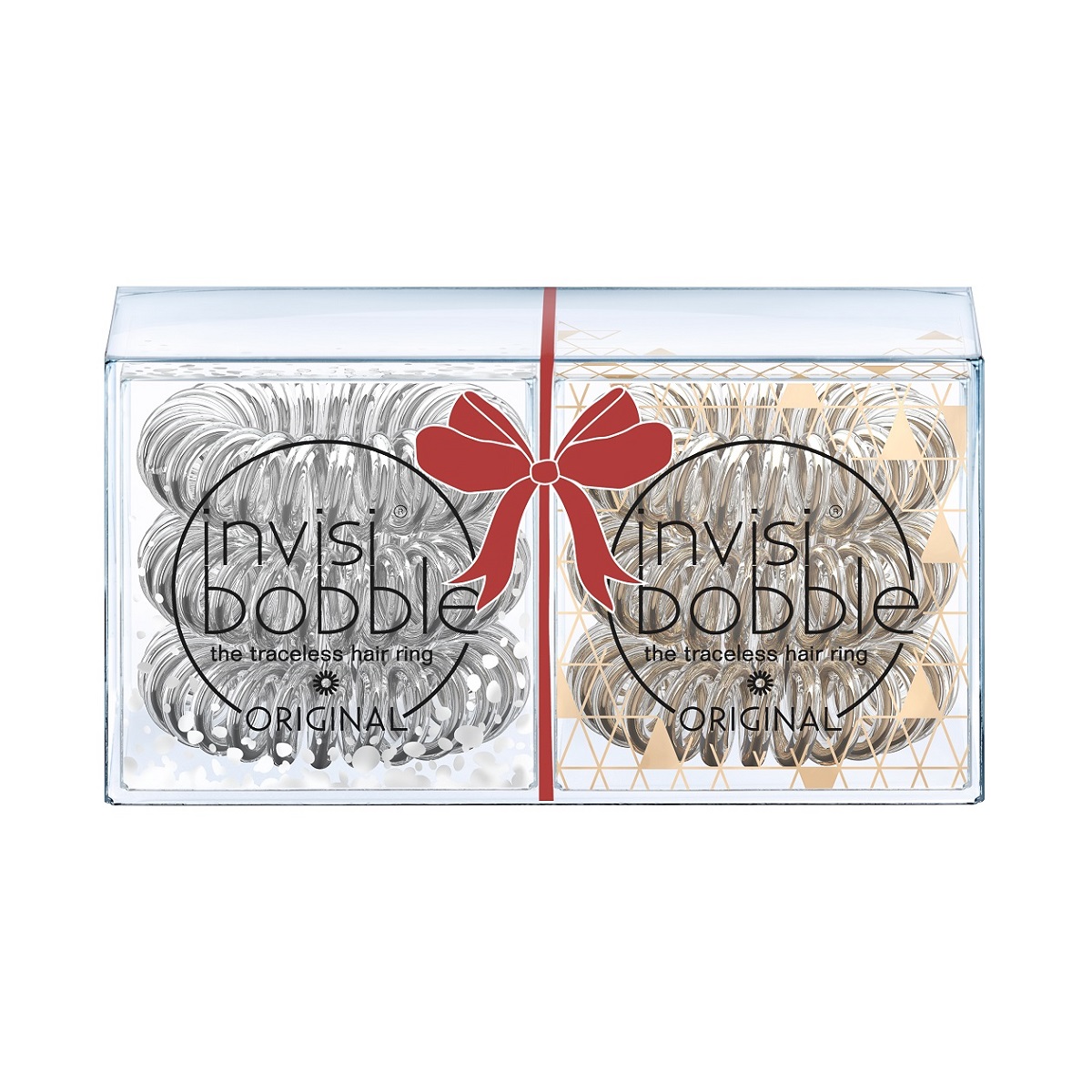 Резинка-браслет для волос Invisibobble Holiday Duo Pack, 6 шт. 30663066 Резинка-браслет для волос Invisibobble Holiday Duo Pack, 6 шт. 30663066Оригинальные резинки-браслеты invisibobble в форме телефонного шнура, созданные в Германии. Подходят для всех типов волос, надежно фиксируют причёску, не оставляют заломов и не вызывают головную боль благодаря неравномерному распределению давления на волосы. Кроме того, они не намокают и не вызывают аллергию при контакте с кожей, поскольку изготовлены из искусственной смолы. Резинки invisibobble из коллекции Time To Shine в праздничной упаковке Duo Pack станут прекрасным подарком и дополнят любой ваш образ!