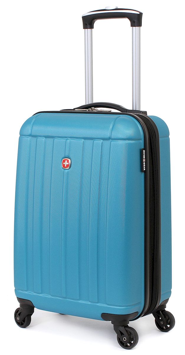 Чемодан SwissGear Uster, цвет: голубой, 37 л. 515466297343154 Чемодан SwissGear Uster, цвет: голубой, 37 л. 515466297343154Чемодан 6297343154 SwissGear Uster, голубой, АБС-пластик, 34x22x48 см, 37 л Дорожный чемодан USTER прекрасный выбор для путешественников! Чемоданы серии USTER сделаны из АБС-пластика, преимущества которого заключаются в высокой прочности при минимальном весе. Да, этот чемодан действительно легок и станет отличным компаньоном в дороге даже для хрупких, миниатюрных дам! Удобная телескопическая ручка, сделанная из авиационного алюминия, целых четыре маневренных колесика, вращающийся на 360 градусов, и наличие сразу двух ручек (сверху и сбоку) делают этот чемодан поистине эргономичным. Внутренняя эргономика также свидетельствует о благородном швейцарском происхождении. В основном пространстве имеется отделение, с закрывающейся на молнию сетчатой стенкой, а для небольших аксессуаров имеется съемный несессер. Надежно зафиксировать ваши вещи в чемодане помогут внутренние перекрестные ремни с удобным замком. Характеристики: Застежки молнии основного отделения чемодана...