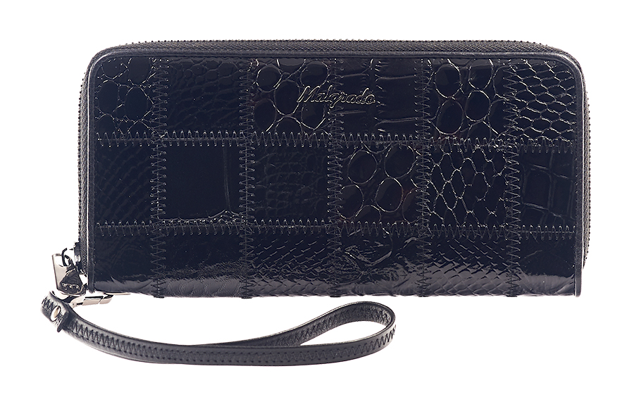 Кошелек женский Malgrado, цвет: черный. 73005-239A73005-239A Black Кошелек женский Malgrado, цвет: черный. 73005-239A73005-239A BlackСтильный кошелек Malgrado изготовлен из натуральной кожи черного цвета с декоративным тиснением и закрывается на молнию. Внутри расположены четыре основных отделения, одно из которых на молнии, по четыре кармашка на боковых стенках для карточек, визиток, кредиток и два кармашка побольше, в которые можно положить пропуск, проездной билет или фотографию. В комплект так же входит кожаный ремешок для удобной переноски. Кошелек упакован в металлическую коробку с логотипом фирмы. Такой кошелек станет замечательным подарком человеку, ценящему качественные и практичные вещи. Характеристики: Материал: натуральная кожа, текстиль, металл. Размер клатча: 19 см х 9,5 см х 2,5 см. Цвет: черный. Размер упаковки: 23 см х 13 см х 4,5 см. Артикул: 73005-239A Black.