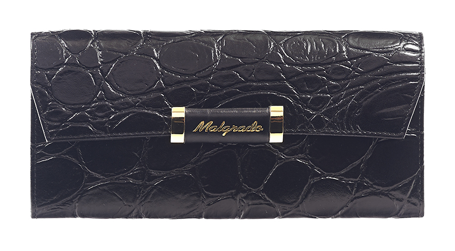 Кошелек женский Malgrado, цвет: черный. 75504-29101#75504-29101# Black Кошелек женский Malgrado, цвет: черный. 75504-29101#75504-29101# BlackЖенский кошелек Malgrado выполнен из натуральной кожи высшего качества с декоративным тиснением под рептилию. Внутри кошелек содержит четыре отделений для купюр, отделение для мелочи на молнии, один карман для бумаг и чеков, девять кармашков для кредитных карт или визиток. Закрывается кошелек широким клапаном на кнопку. На задней стенке с лицевой стороны расположен дополнительный карман. Кошелек упакован в фирменную металлическую коробку. Характеристики: Материал: натуральная кожа, текстиль, металл. Цвет: черный. Размер кошелька: 19,5 см х 9 см х 3 см. Размер упаковки: 23 см х 13 см х 4,5 см. Артикул: 75504-29101#.