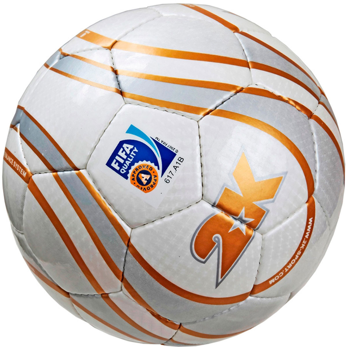 Мяч футзальный 2K Sport Parity, цвет: белый, золотистый, серый. Размер 4127077F Мяч футзальный 2K Sport Parity, цвет: белый, золотистый, серый. Размер 4127077FПрофессиональный футзальный мяч 2K Sport Parity предназначен для игры в зале. Выполнен из полиуретана. Четырехслойная подложка, изготовленная из полиэстера. Мяч имеет бесшовную бутиловую камеру с бутиловым ниппелем. Ручная сшивка панелей. Сертификат FIFA Approved.