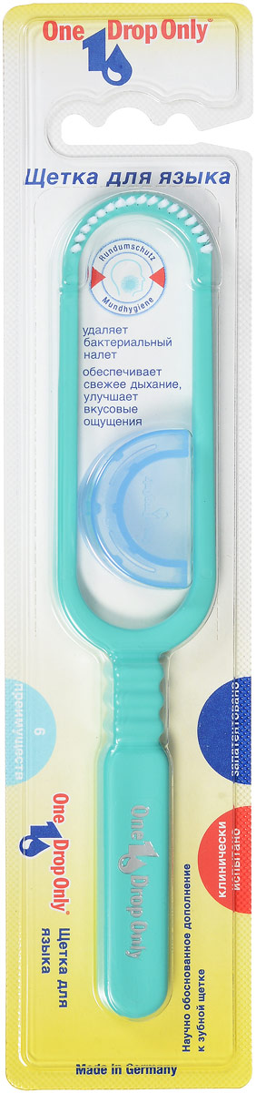 Щетка для удаления налета с языка One Drop Only, цвет: бирюзовый013.000_бирюзовый Щетка для удаления налета с языка One Drop Only, цвет: бирюзовый013.000_бирюзовыйЩетка для удаления налета с языка в блистере
