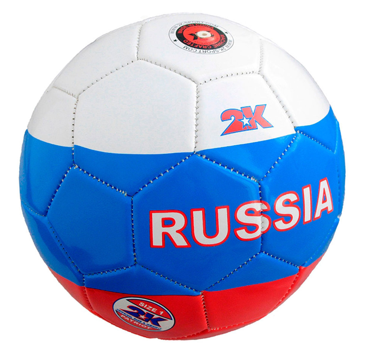 Мяч сувенирный 2K Sport Patriot, цвет: белый, голубой, красный. Размер 1127066p Мяч сувенирный 2K Sport Patriot, цвет: белый, голубой, красный. Размер 1127066pСувенирный мяч 2K Sport Patriot украшен символикой Российской Федерации. Подкладка выполнена из трех слоев полиэстера. Камера изготовлена из высококачественного латекса. Машинная сшивка.