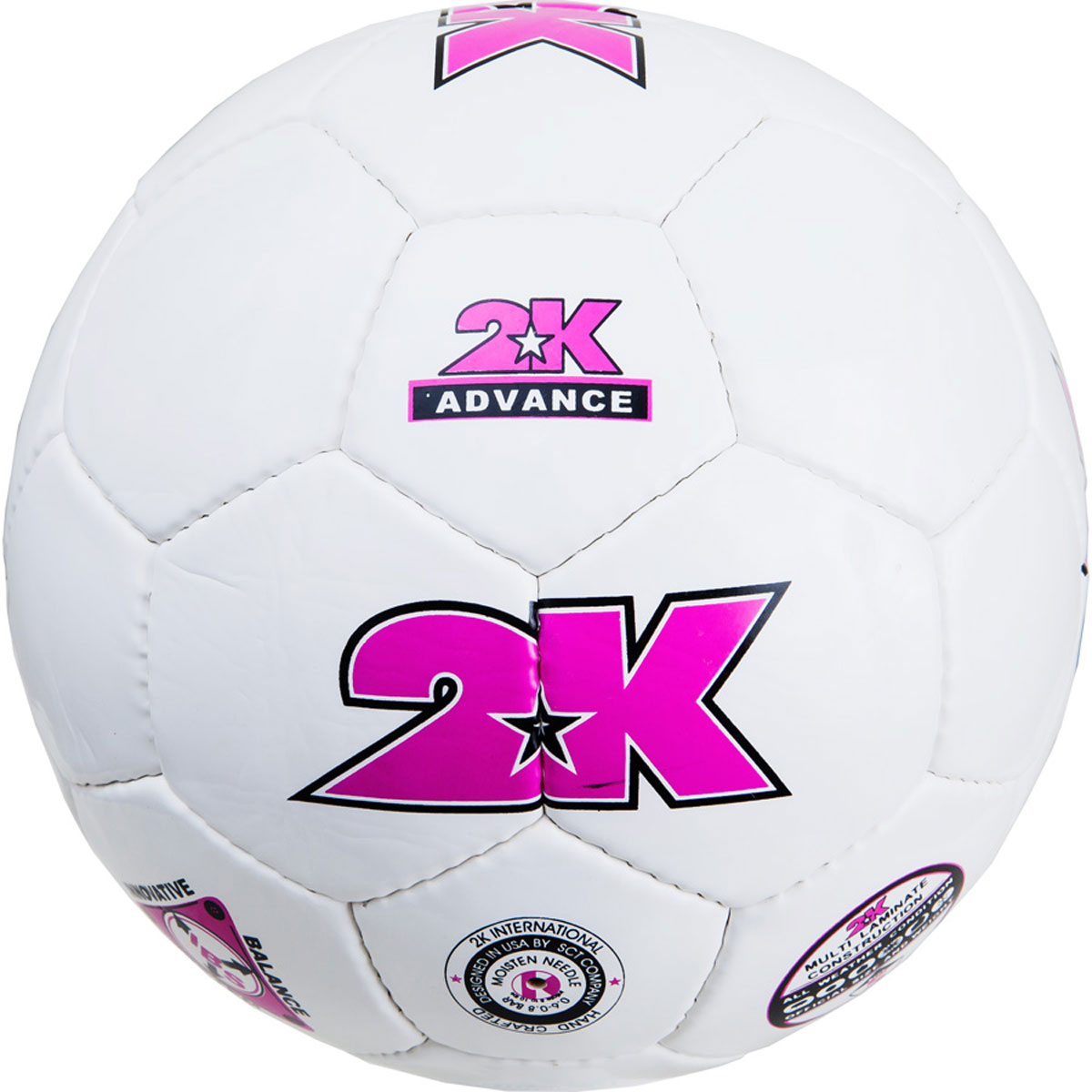 Мяч футбольный 2K Sport Advance, цвет: белый, фиолетовый. Размер 3127048 Мяч футбольный 2K Sport Advance, цвет: белый, фиолетовый. Размер 3127048Любительский футбольный мяч 2K Sport Advance изготовлен из полиуретана. Бесшовная камера выполнена из натурального латекса. Сшивка производилась вручную. Швы проклеены для герметизации.