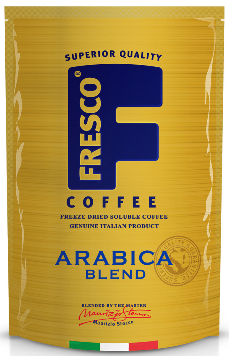Fresco Arabica Blend кофе растворимый, 75 г4630007985091 Fresco Arabica Blend кофе растворимый, 75 г4630007985091Fresco Arabica Blend – авторский купаж из трех особых сортов арабики: Катурра, Катуаи и Типика, выращенных в Колумбии. Он обладает тонко сбалансированным вкусом с нотками цитрусовых. Насыщенный сложный вкус. Напиток для утра и целого дня.