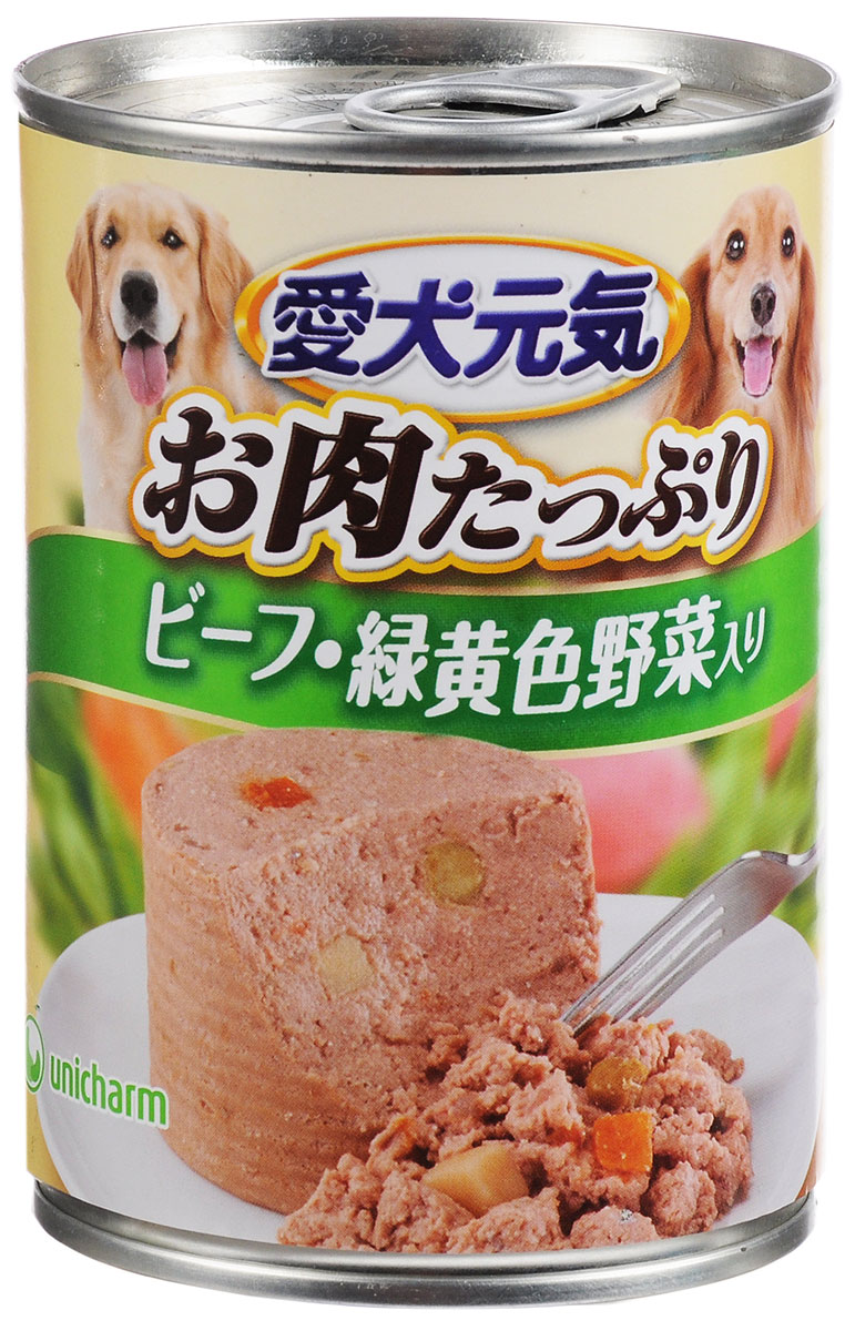 Консервы Unicharm Aiken Genki для собак, с говядиной и овощами, 375 г670835 Консервы Unicharm Aiken Genki для собак, с говядиной и овощами, 375 г670835Влажный корм для собак Unicharm Aiken Genki - это сбалансированное высококачественное питание для собак. Аппетитные сочные кусочки говядины, овощей и рыбы в тающем соусе произведены с сохранением всех свойств натуральных продуктов, содержат комплекс питательных веществ и микроэлементов, необходимых для полноценного развития вашего четвероногого друга. Корм полностью удовлетворяет ежедневные энергетические потребности взрослого животного и обеспечивает оптимальное функционирование пищеварительной системы. Товар сертифицирован.