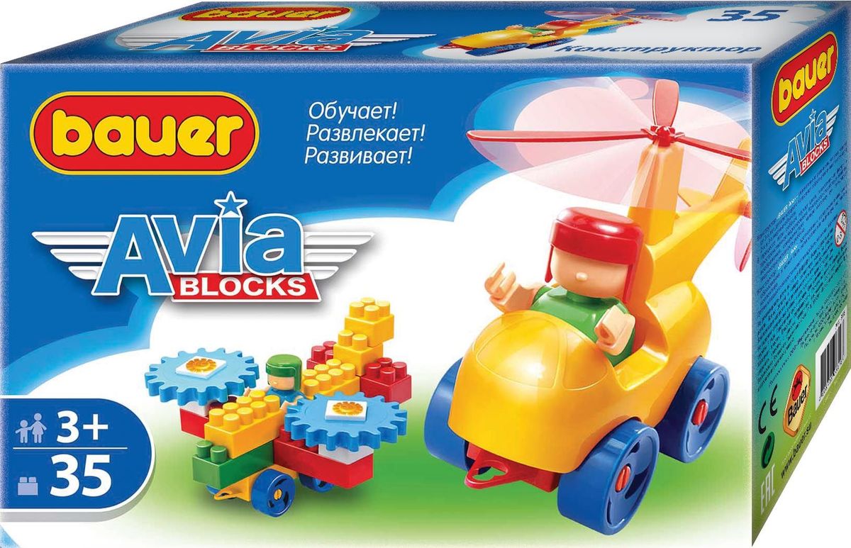 Bauer Конструктор Avia кр318кр318 Bauer Конструктор Avia кр318кр318Конструктор Bauer серии Avia содержит 35 элементов. Конструктор предназначен для детей от 3-х лет.