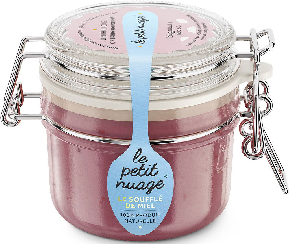 Le Petit Nuage мед-суфле с черной смородиной, 215 гУПП00005591 Le Petit Nuage мед-суфле с черной смородиной, 215 гУПП00005591Мед-суфле Le petit nuage с черной смородиной - вкусный помощник иммунной системе. Замечательное сочетание витаминов, минералов и сладости. Смородина превзошла все ягоды по количеству находящихся в ней витаминов, минералов и других полезных веществ. Способствует быстрому выздоровлению от любого простудного заболевания.