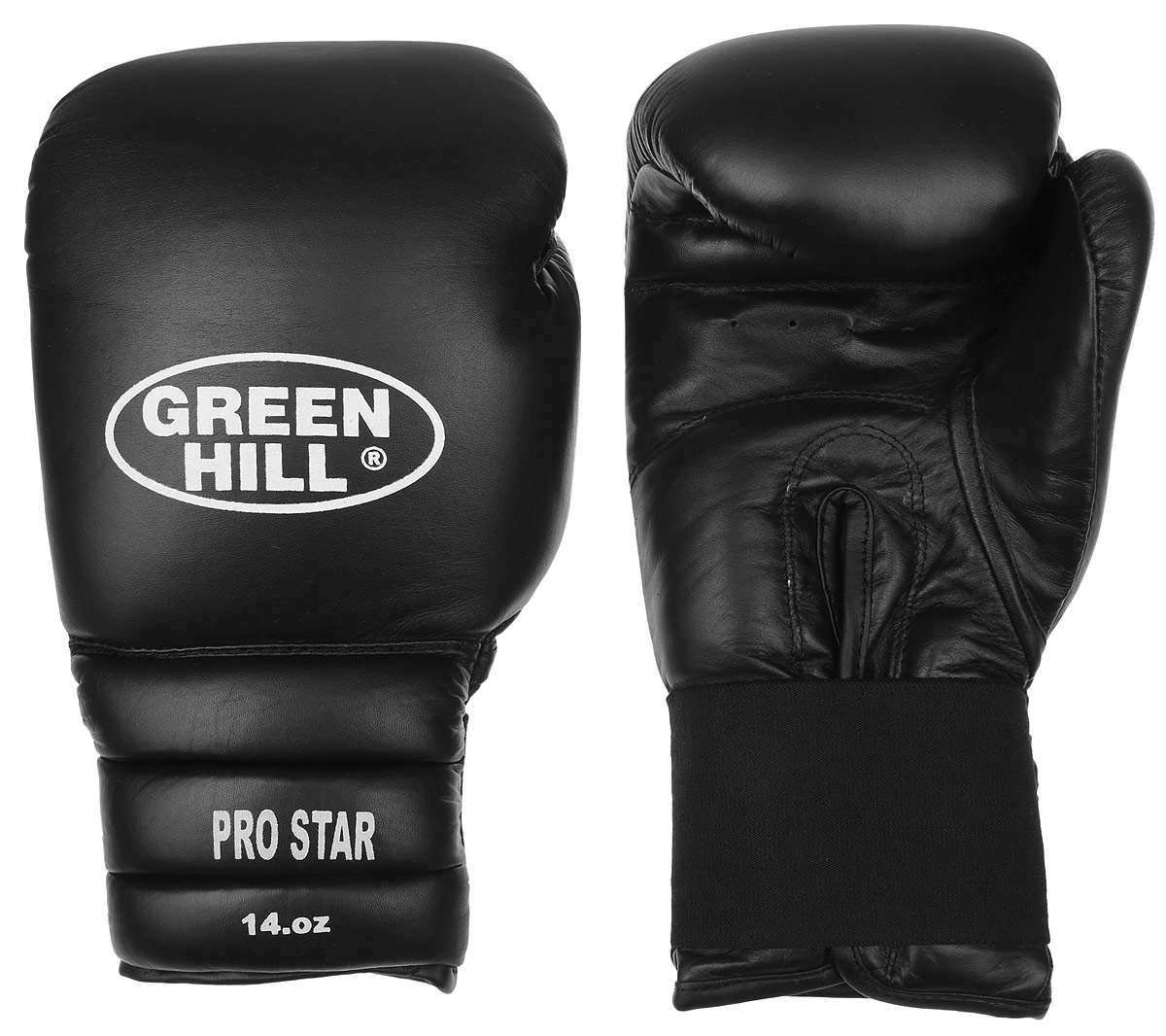 Перчатки боксерские Green Hill Pro Star, цвет: черный, белый. Вес 14 унций. BGPS-2012BGPS-2012 Перчатки боксерские Green Hill Pro Star, цвет: черный, белый. Вес 14 унций. BGPS-2012BGPS-2012Тренировочные боксерские перчатки Green Hill Pro Star отлично подойдут для спаррингов. Верх выполнен из натуральной кожи, наполнитель - из вспененного полимера. Отверстие в области ладони позволяет создать максимально комфортный терморежим во время занятий. Удлиненный сегментированный манжет способствует быстрому и удобному надеванию перчаток, плотно фиксирует их на руке.