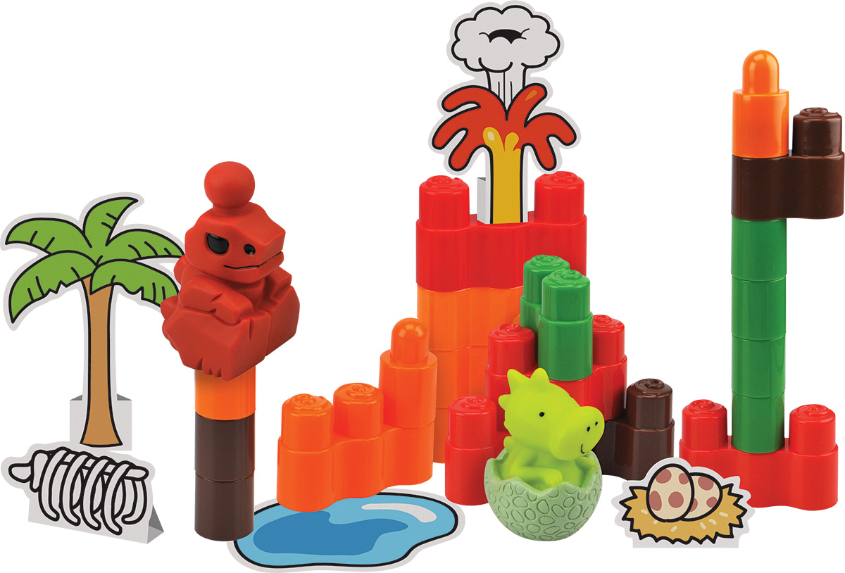 KS Kids Конструктор ДинопаркKA747 KS Kids Конструктор ДинопаркKA747Конструктор KS Kids Динопарк предназначен для малышей, которые только начинают приобретать свои конструкторские навыки и развивать пространственное и логическое мышление, поэтому деталей не так много, но они достаточно крупные, чтобы малышу было удобно брать их ручками. Способ крепления элементов достаточно простой. Детали имеют разные цвета. Фигурки динозавров выполнены с подробной детализаций. Конструктор способствует развитию цветового и зрительного восприятия, тактильных ощущений и мелкой моторики.