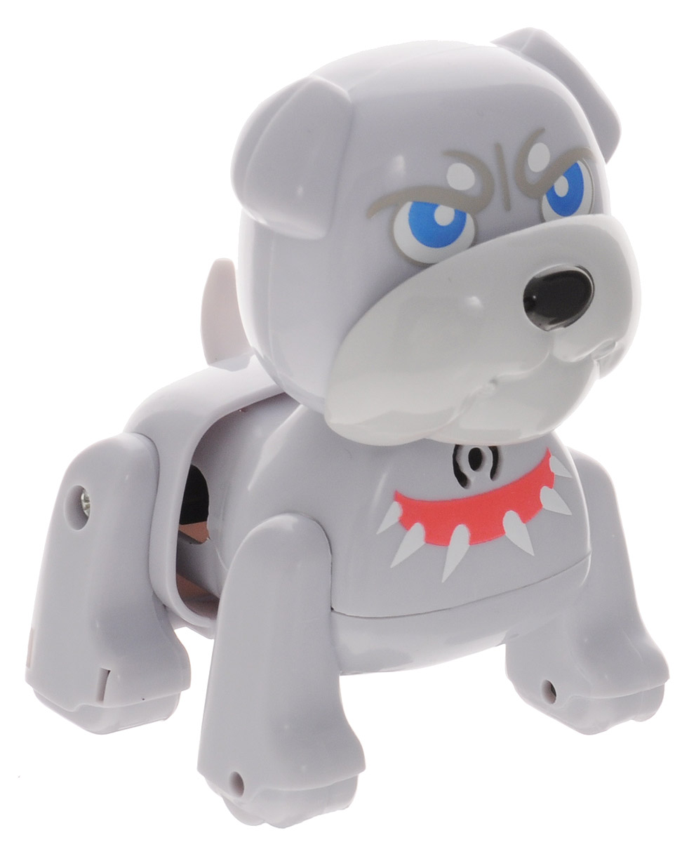 DigiFriends Интерактивная игрушка Щенок Бульдог88480 DigiFriends Интерактивная игрушка Щенок Бульдог88480Интерактивная игрушка DigiFriends Щенок Бульдог - забавный миниатюрный щенок, который обязательно понравится вашему малышу. Собака умеет делать множество вещей, присущих настоящим домашним питомцам, и даже чуть больше! Нужно поиграть с животным, чтобы активизировать его: потрогать за голову, похлопать в ладоши или посвистеть. Бульдог умеет самостоятельно ходить вперед и назад, издает приятные звуки и поет одну из встроенных песенок-мелодий. Во время передвижения задняя часть тела собаки раскачивается в ритме звучащих мелодий, а спинка шевелится подобно шерсти настоящего животного. Небольшие размеры позволяют брать щенка с собой повсюду. Игрушка синхронизируется с LilKittens и LilPuppies. Создайте свою коллекцию интерактивных щенков различных пород! Изделие изготовлено из высококачественного пластика, который не содержит вредных химических веществ. Рекомендуется докупить 3 батарейки напряжением 1,5V типа АG13 (товар комплектуется демонстрационными).