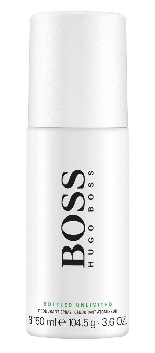 Hugo Boss Bottled Unlimited Дезодорант 150 мл4084500833623 Hugo Boss Bottled Unlimited Дезодорант 150 мл4084500833623Hugo Boss Bottled Unlimited предназначен для мужчин и представляет собой современную фужерную композицию. Начиная с 1 января 2014 года, аромат появится в нескольких торговых точках Heinemann: в Heinemann Tax Free в Копенгагене, а также в аэропортах Стамбула и Риги. На внутреннем рынке в Германии и в магазинах туристической торговли парфюм Hugo BossUnlimited появится в марте 2014 года. В широком доступе аромат появится только начиная со следующей осени. Парфюм Hugo Boss Unlimited принадлежит к семейству фужерных ароматов и обладает насыщенным освежающим звучанием. Букет композиции строится вокруг трех основных выразительных аккордов: древесных, освежающих зелено-травяных и теплых янтарных. Главные ноты дополняются умеренными ароматическими и бальзамическими акцентами.