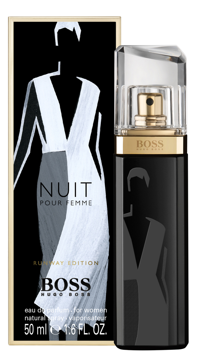 Hugo Boss Runway Nuit парфюмерная вода женская50 мл (лимитированный выпуск)0730870120071 Hugo Boss Runway Nuit парфюмерная вода женская50 мл (лимитированный выпуск)0730870120071Бренд BOSS известен как в мире моды, так и в индустрии ароматов. Два этих мира соединяются в BOSS Woman Runway Edition - трилогию ароматов, которые переносят мир моды в парфюмерные магазины. Три характера, три образа, три аромата лимитированного выпуска, на каждом из которых появляется эскиз знакового предмета из мира моды - дневного платья, смокинга и вечернего наряда - вдохновлены дебютной коллекцией креативного директора BOSS Womenswear Джейсона Ву. Каждый из ароматов воплощает эти безупречно скроенные образы в парфюмерной композиции. BOSS JOUR Pour Femme - легкий и светлый аромат, воплощение дневного образа, созданного с помощью элегантного шелкового платья цвета слоновой кости. В композиции звучит женственный букет цитрусовых нот и белых цветов апельсина, подчеркивающих свежесть и радость утра.
