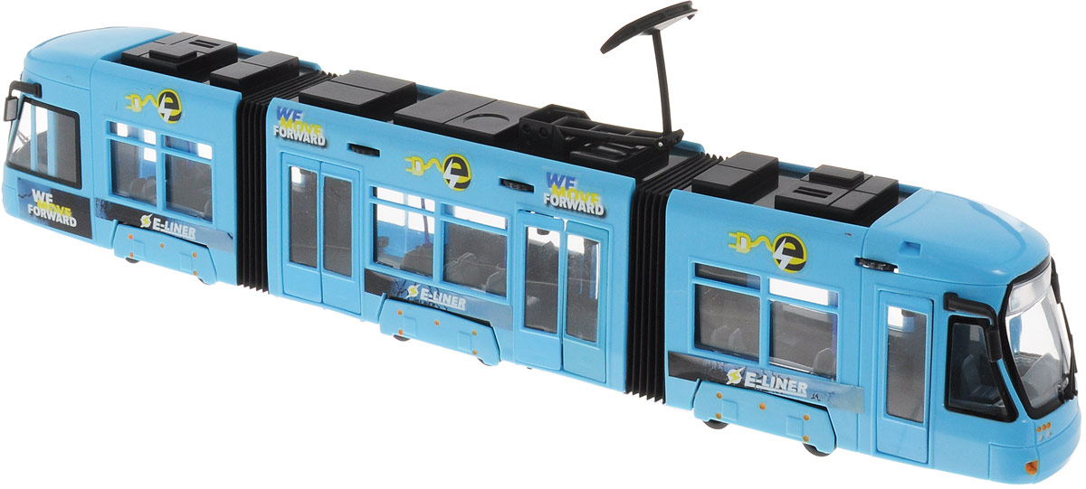 Dickie Toys Трамвай City Liner цвет голубой3829000_голубой Dickie Toys Трамвай City Liner цвет голубой3829000_голубойГородской трамвай Dickie Toys City Liner привлечет внимание вашего ребенка и не позволит ему скучать. Игрушка является уменьшенной копией настоящего трамвая с гибкой гармошкой. Трамвай оснащен открывающимися с помощью колесиков дверьми, поднимающимся полупантографом и колесами со свободным ходом. Внутри салона расположены ряды пассажирских кресел. Остается только подобрать фигурки, подходящие по размеру, - и можно отправляться в увлекательное путешествие! Ваш ребенок будет часами играть с трамваем, воспроизводя различные истории из городской жизни. Порадуйте его таким замечательным подарком!