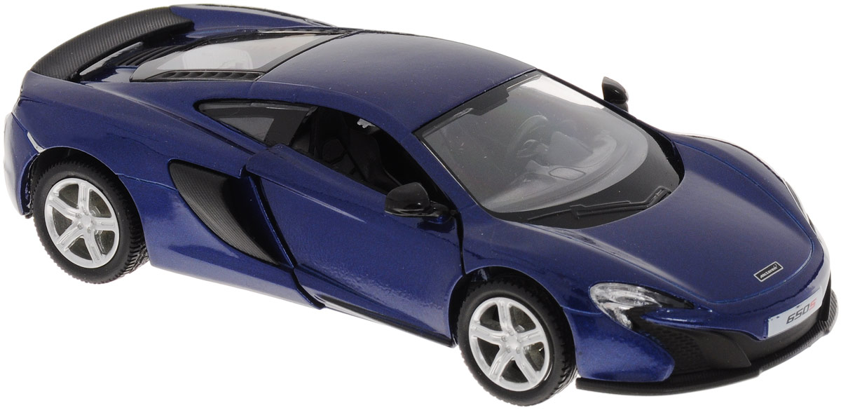 Uni-Fortune Toys Модель автомобиля McLaren 650S цвет синий554992_синий Uni-Fortune Toys Модель автомобиля McLaren 650S цвет синий554992_синийМодель автомобиля Uni-Fortune Toys McLaren 650S создана для тех, кто любит роскошь и высокие скорости. Благодаря броской внешности, а также великолепной точности, с которой создатели этой масштабной модели передали внешний вид настоящего автомобиля, машинка станет подлинным украшением любой коллекции авто. Машинка будет долго служить своему владельцу благодаря металлическому корпусу с элементами из пластика. Двери машины открываются. Модель оснащена инерционным ходом. Машинку необходимо отвести назад, слегка надавив на крышу, затем отпустить - и игрушка быстро поедет вперед. Шины обеспечивают отличное сцепление с любой поверхностью пола. Модель автомобиля McLaren 650S понравится вашему ребенку и станет достойным экспонатом любой коллекции.