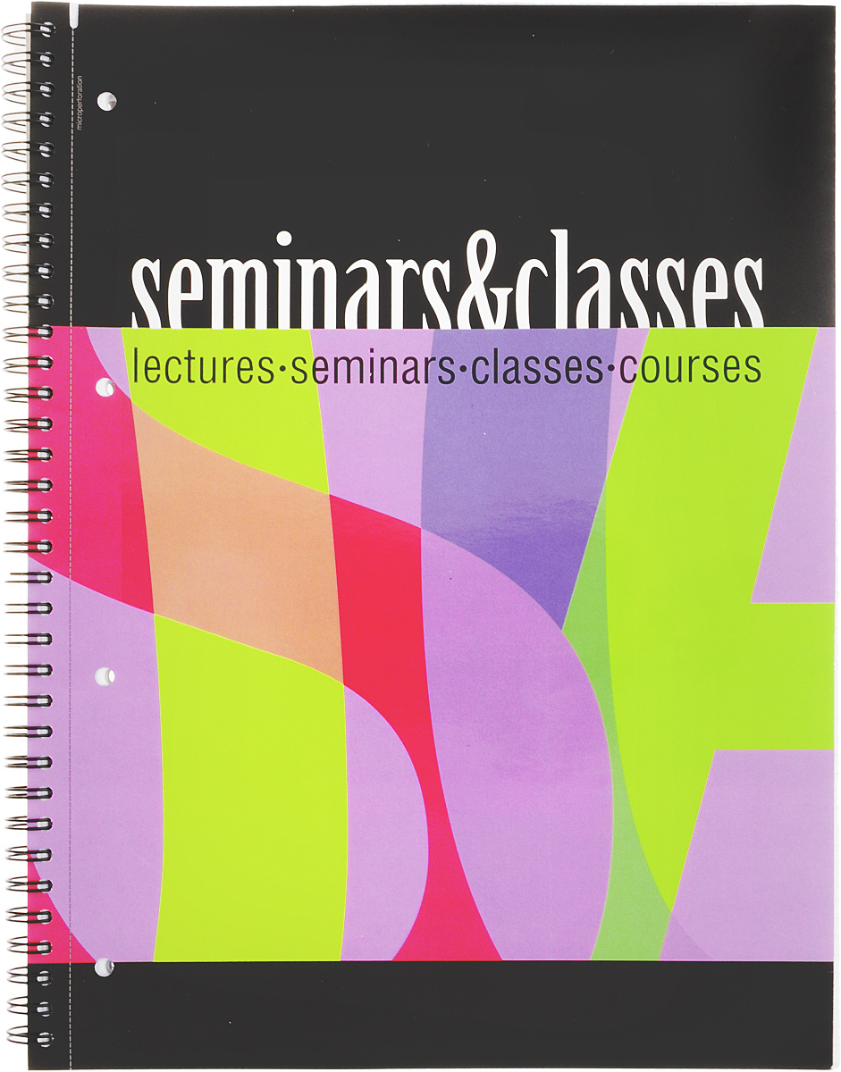 Полиграфика Тетрадь Seminar & Classes 80 листов в клетку формат А4 вид 337639_вид 3 Полиграфика Тетрадь Seminar & Classes 80 листов в клетку формат А4 вид 337639_вид 3Тетрадь в клетку Полиграфика Seminar & Classes с красочным изображением на обложке подойдет как студенту, так и школьнику. Обложка тетради выполнена из плотного картона. Внутренний блок состоит из 80 листов белой бумаги на гребне. Разметка страниц в стандартную голубую клетку, без полей. Страницы и обложка тетради дополнены микроперфорацией для удобного отрыва листов и отверстиями для колец.