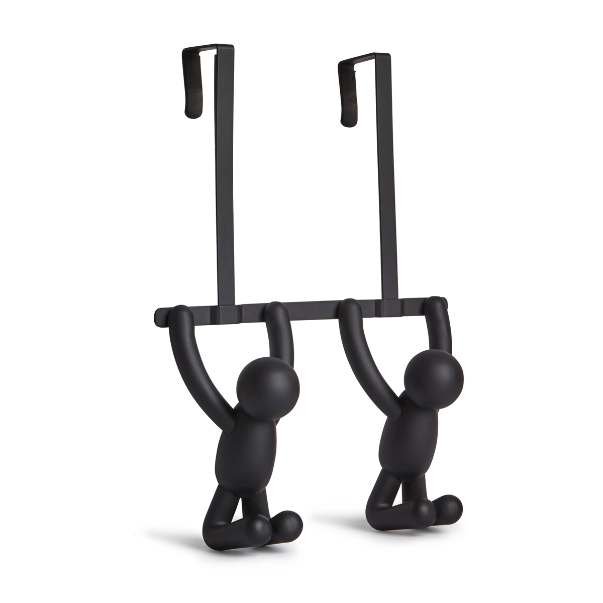 Вешалка на дверь Umbra Buddy, цвет: черный1004260-040 Вешалка на дверь Umbra Buddy, цвет: черный1004260-040Пополнение в коллекции Buddy – двойные крючки с надверным креплением. Могут легко перемещаться с двери в ванную на дверь в спальню и обратно, а на выходные запросто переехать на дачу. Крючки рассчитаны на межкомнатные двери стандартной глубины. Внутри каждого крючка предусмотрены мягкие амортизаторы, защищающие дверь от царапин Дизайнеры Wesley Chau & Alan Wisniewski