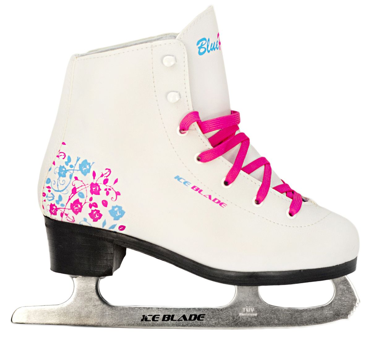 Коньки фигурные Ice Blade BluePink, цвет: белый, розовый, голубой. УТ-00006869. Размер 34УТ-00006869 Коньки фигурные Ice Blade BluePink, цвет: белый, розовый, голубой. УТ-00006869. Размер 34УТ-00006869Коньки фигурные BluePink от популярного бренда Ice Blade предназначены для любительского фигурного катания. Данная модель символизирует вечную проблему выбора цвета у женского пола: голубой или розовый? Яркий и нестандартный дизайн модели BluePink совмещает в себе оба этих цвета, и не оставит равнодушной практически любую девушку. Более того, в комплекте помимо розовых шнурков идет пара голубых, пусть каждая любительница катания на коньках выберет для себя какой цвет ей больше по душе. Ботинок имеет анатомическую конструкцию, выполнен из высококачественной искусственной кожи, покрытой полиуретаном, защищающего от влаги. Внутренняя набивка из специального материала, комфортно адаптирующегося к форме ноги. Внутренняя отделка из мягкого вельвета. Коньки поставляются с заводской заточкой лезвия, что позволяет сразу приступить к катанию, не тратя время и денег на заточку. Коньки подходят для использования на открытом и закрытом льду. Основные характеристики: ...