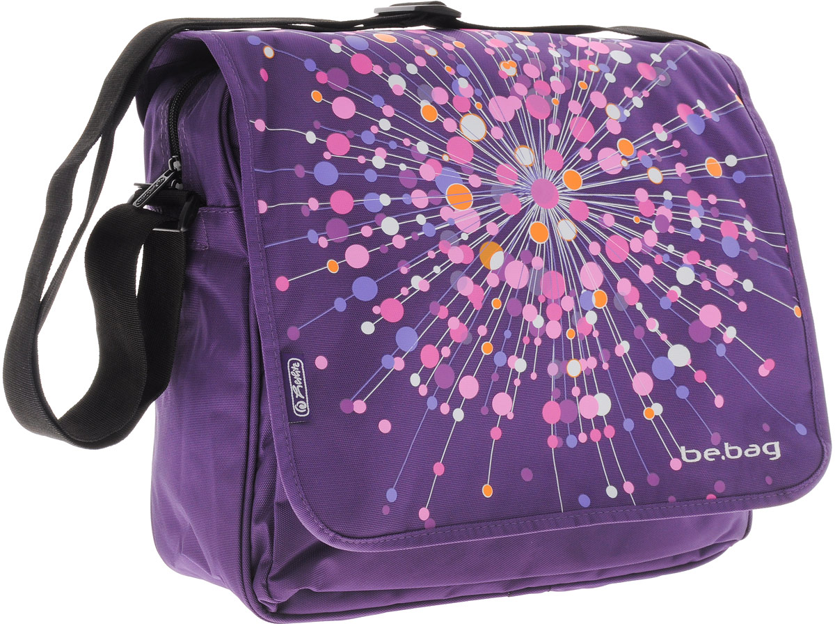 Herlitz Сумка школьная Be Bag Black Universe11410396 Herlitz Сумка школьная Be Bag Black Universe11410396Прочная и вместительная школьная сумка Herlitz Be Bag. Universe смотрится элегантно в любой ситуации. Сумка имеет одно отделение на молнии, которое закрывается сверху откидывающимся клапаном. Клапан на кнопках, съемный. Внутри отделения находятся два открытых сетчатых кармана и потайной карман на молнии. Спереди сумки расположен карман на молнии, содержащий мягкую перегородку, сетчатый карман, небольшой карман на молнии, кармашек с мягкой подкладкой для мобильного телефона и карабин для ключей. Широкая лямка регулируется по длине. Такую сумку можно использовать для повседневных прогулок, учебы, отдыха и спорта, а также как элемент вашего имиджа. Лаконичный и сдержанный дизайн подчеркнет индивидуальность и порадует своей функциональностью.
