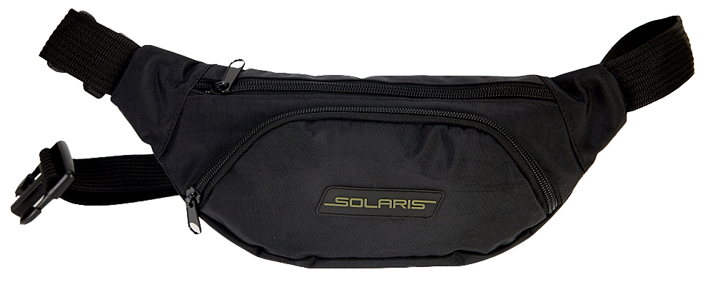 Сумка поясная Solaris S5406, цвет: черныйS5406 Сумка поясная Solaris S5406, цвет: черныйS5406Классическая поясная сумка Solaris для автомобилистов, туристов и ношения в городе. Может использоваться в качестве дополнительного элемента экипировки вместе с дорожной сумкой или рюкзаком. Сумка имеет 3 отделения: основное отделение с внутренним потайным карманом на молнии и накладной карман спереди. Размеры сумки 340х70х140 мм, регулировка по талии от 85 до 132 см. Большая регулировка поясного ремня по талии позволяет носить сумку и на верхней одежде. Сумка выполнена из высококачественной армированной непромокаемой ткани Stone Washed (жатка), состав полиэстер/ПВХ. Свойства ткани: прочность, износоустойчивость, морозостойкость, не деформируется при использовании. Кроме того, ткань имеет красивую фактуру с отливом. Используется легкая и прочная пластиковая фурнитура (материал - ацеталь).