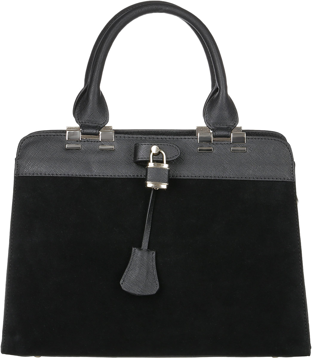 Сумка женская Vita Pelle, цвет: черный. 3055-53055-5 gam saffiano Сумка женская Vita Pelle, цвет: черный. 3055-53055-5 gam saffianoСтильная женская сумка Vita Pelle изготовлена из натуральной кожи. Лицевая часть модели выполнена из натуральной замши. Изделие имеет одно вместительное отделение. Внутри расположены два накладных открытых кармана, прорезной карман на застежке-молнии и карман на молнии по середине. Закрывается изделие на застежку-молнию. На задней стенке снаружи карман на молнии. Сумка оснащена наплечным ремнем регулируемым по длине. Изделие украшено металлическим замочком и ключиком к нему. Дно модели дополнено металлическими ножками.