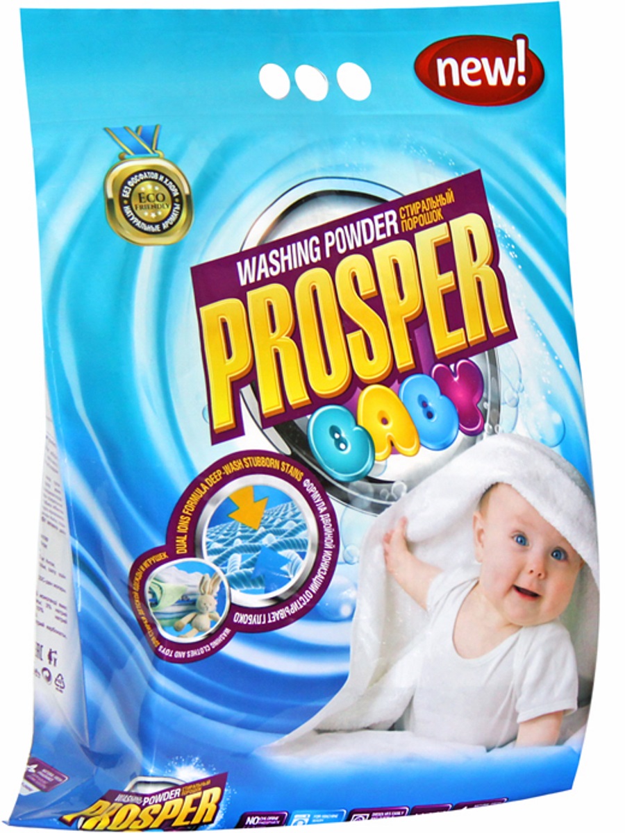 Стиральный порошок для детских вещей и мягких игрушек PROSPER, концентрированный, 1,5 кг4623721457562 Стиральный порошок для детских вещей и мягких игрушек PROSPER, концентрированный, 1,5 кг4623721457562- Деликатная формула специально разработана для ухода за одеждой и вещами детей с первого года жизни. - Формула двойной ионизации обеспечивает эффект двойной стирки, позволяет отстирывать сложные и въевшиеся пятна. - НЕ СОДЕРЖИТ фосфатов и хлора, не вызывают аллергии и раздражения, безопасны для окружающей среды. - Легко смывается, не оставляя осадка, раздражающего кожу. - Содержит натуральные ароматизаторы, полностью удаляет неприятные запахи и придает тканям легкий аромат. - Предназначен для использования в стиральных машинах любого типа и для ручной стирки.