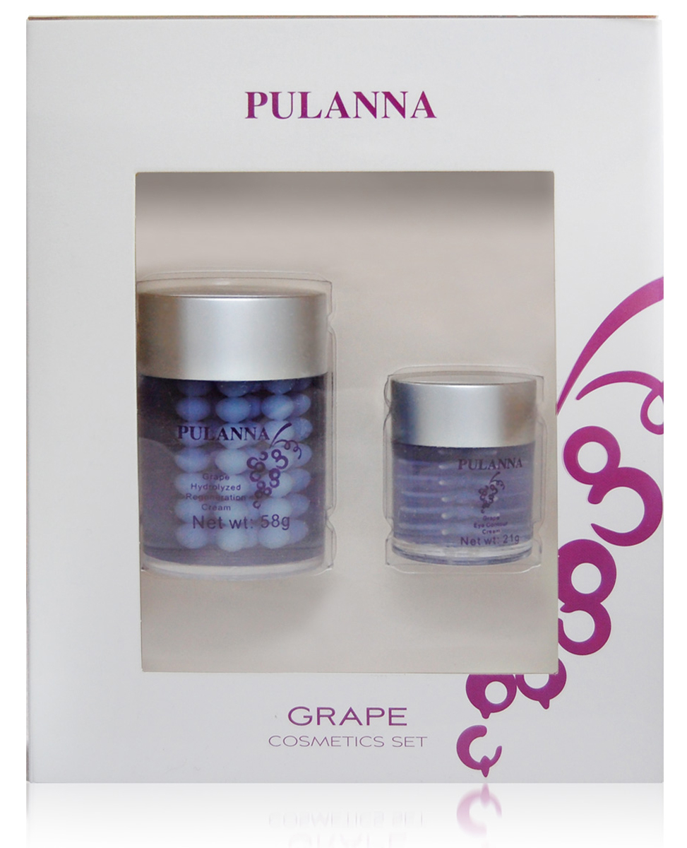 Pulanna Подарочный набор Grape Cosmetics Set (2 предмета)5902596005948 Pulanna Подарочный набор Grape Cosmetics Set (2 предмета)59025960059481. Увлажняющий антистрессовый крем для лица нормализует микроциркуляцию, укрепляет сосуды. Борется со свободнорадикальными процессами, увлажняет и тонизирует кожу. Обладает противоаллергическим действием. Питает предохраняет от преждевременного старения. Крем повышает кожный иммунитет, насыщает её влагой на длительный период. Кожа глубоко увлажнена, повышается ее эластичность. Улучшается цвет лица. 2. Крем для контура глаз оказывает тонизирующее, увлажняющее действие. Защищает от свободнорадикальных процессов и негативного воздействия окружающей среды. Эффективно устраняет отечность, «темные круги» под глазами. Препятствует преждевременному старению и перерастяжению нежной кожи век. Рекомендуется для сухого, нормального и комбинированного типа кожи с 18 лет.