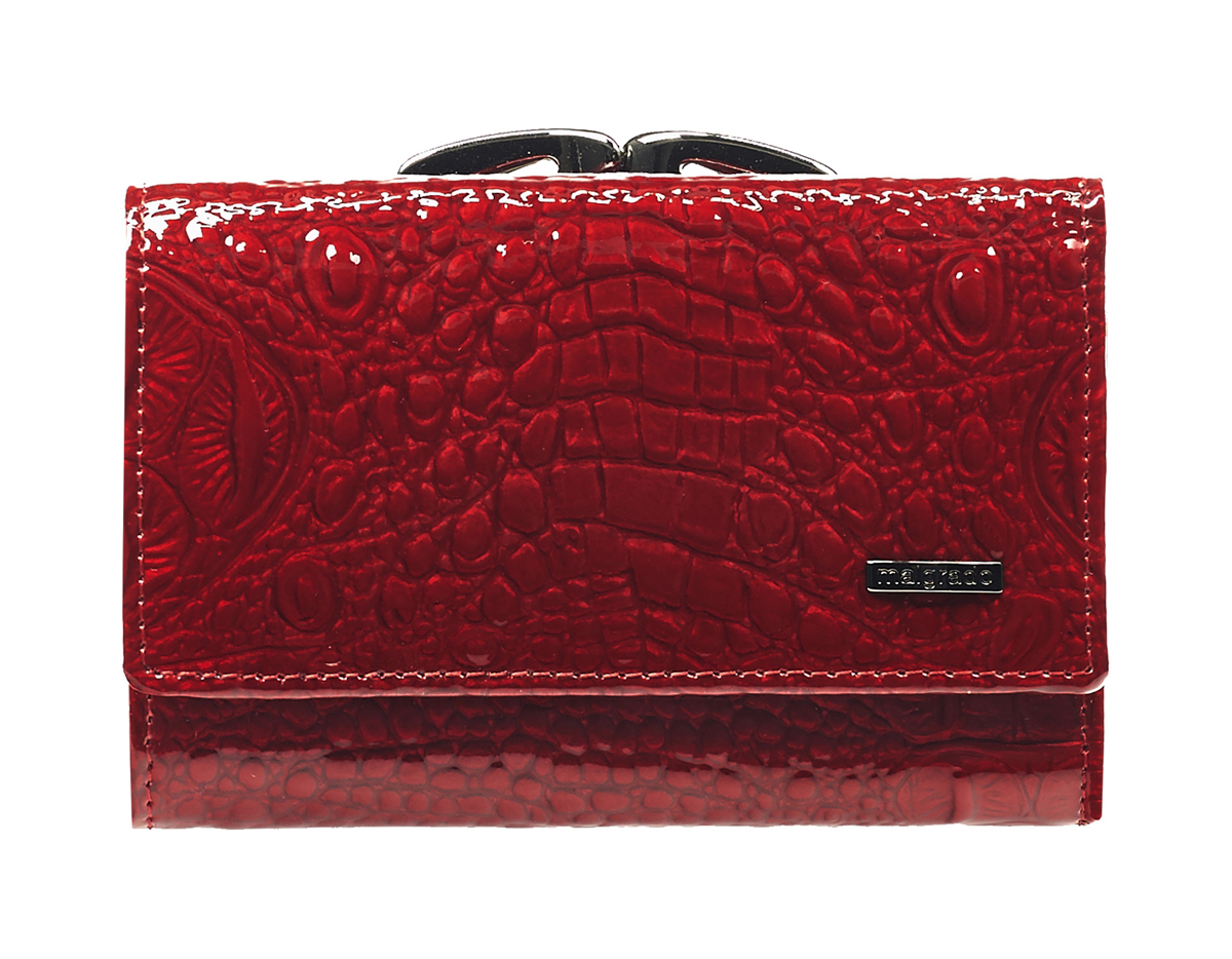 Кошелек женский Malgrado, цвет: красный. 46001-0170146001-01701 Red Кошелек женский Malgrado, цвет: красный. 46001-0170146001-01701 RedСтильный женский кошелек Malgrado выполнен из натуральной лакированной кожи с тиснением под рептилию и оформлен металлической фурнитурой с символикой бренда. Изделие содержит два отделения: отделение для монет, которое закрывается на рамочный замок, и отделение для купюр, которое закрывается на кнопку. Отделение для монет разделено перегородкой и содержит две секции для мелочи. Отделение для купюр содержит три боковых кармана, один из которых дополнен вставкой из пластика, три кармашка для кредитных карт, три отделения для купюр, одно из которых закрывается на молнию. Изделие поставляется в фирменной упаковке. Кошелек Malgrado станет отличным подарком для человека, ценящего качественные и практичные вещи.