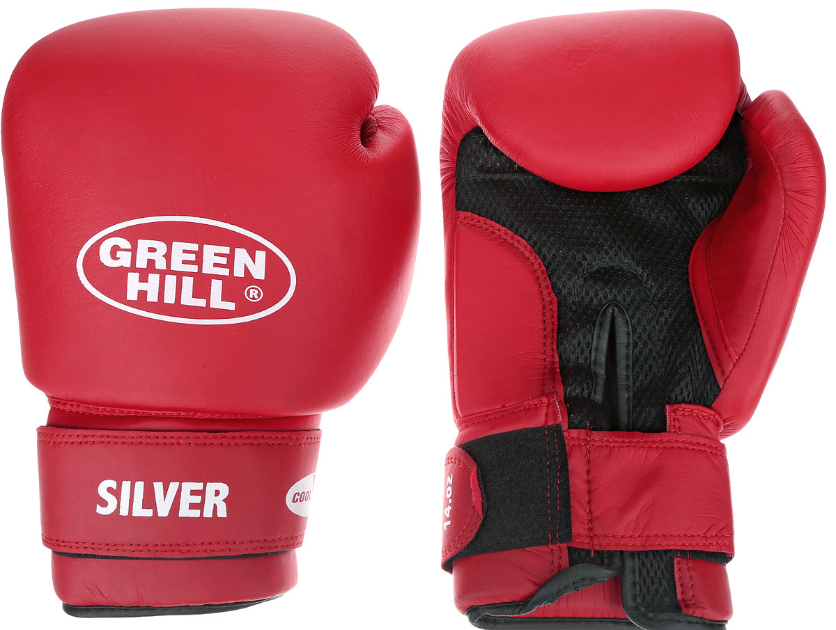 Перчатки боксерские Green Hill Silver, цвет: красный, белый. Вес 14 унций. BGS-2039BGS-2039 Перчатки боксерские Green Hill Silver, цвет: красный, белый. Вес 14 унций. BGS-2039BGS-2039Боксерские перчатки Green Hill Silver подойдут для легких спаррингов и тренировок. Верх выполнен из высококачественной искусственной кожи, наполнитель - из вспененного полимера. Материал на ладони выполнен по технологии, которая позволяет руке дышать. Манжет на липучке способствует быстрому и удобному надеванию перчаток, плотно фиксирует перчатки на руке.