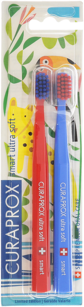 Curaprox CS smart/2 Duo Jungle Набор детских зубных щеток Curaprox CS smart ultra soft (2 шт.), цвет: красный, синийCS smart/2 Duo Jungle_красный, синий Curaprox CS smart/2 Duo Jungle Набор детских зубных щеток Curaprox CS smart ultra soft (2 шт.), цвет: красный, синийCS smart/2 Duo Jungle_красный, синийCuraprox CS smart/2 Duo Jungle Набор детских зубных щеток Curaprox CS smart ultra soft (2 шт.), цвет: красный, синий