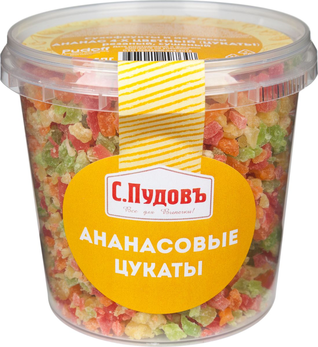 Пудовъ ананасовые цукаты, 230 г4607012297648 Пудовъ ананасовые цукаты, 230 г4607012297648Цукаты из ананаса очень полезный продукт. Их можно употреблять не только как отдельное лакомство, но и как добавка в различные десерты и выпечку. Уважаемые клиенты! Обращаем ваше внимание, что полный перечень состава продукта представлен на дополнительном изображении.