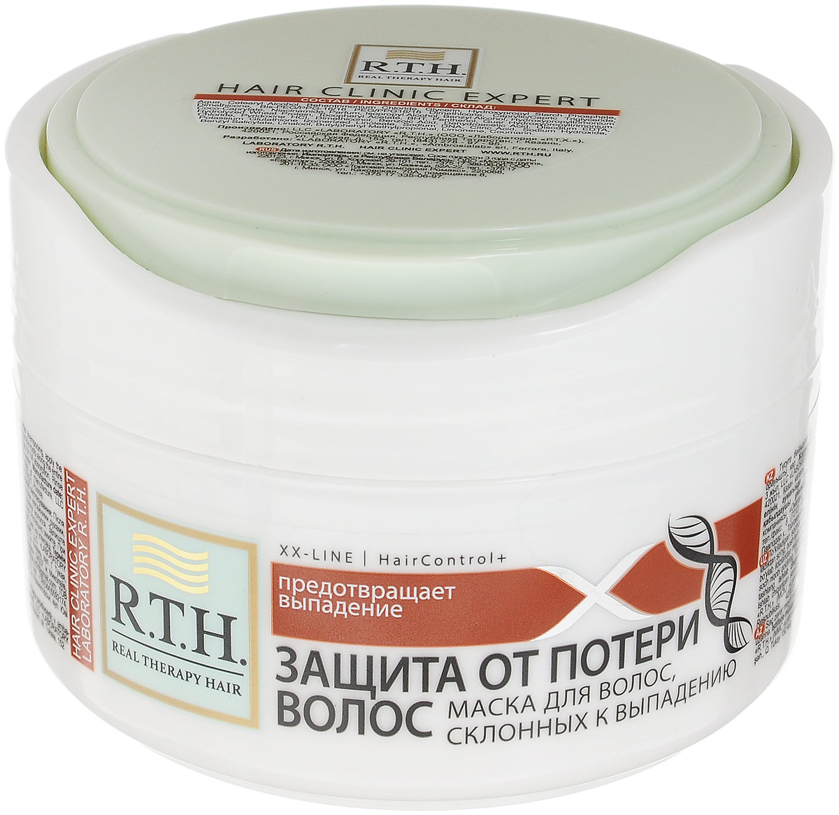 Маска R.T.H Защита от потери волос4604903000387 Маска R.T.H Защита от потери волос4604903000387Уникальная система HairControl+ позволяет эффективно бороться с проблемой выпадения волос, оказывая глубокое благотворное воздействие на корни волос, клетки кожи головы и стержень волоса. Благодаря сочетанию активных компонентов маска дарит волосам увлажнение, защиту от негативных факторов окружающей среды, эластичность, восстанавливает поврежденные участки волос, предотвращает их выпадение.