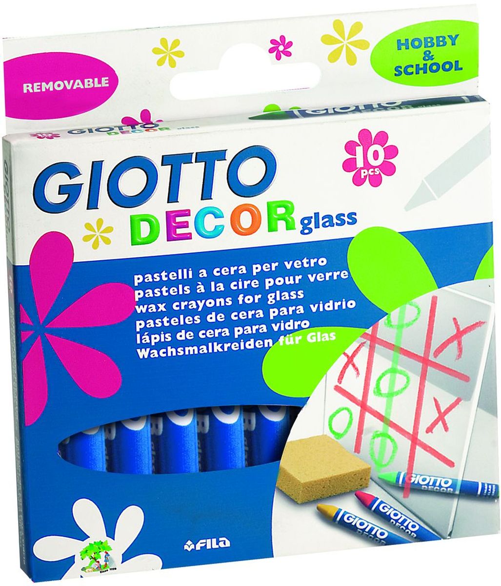 Giotto Набор восковых карандашей Decor Glass 10 шт441000 Giotto Набор восковых карандашей Decor Glass 10 шт441000Набор восковых карандашей Giotto Decor Glass создан специально для декорирования стекол и зеркал. Карандаши идеальны для тематического оформления к празднику, а также для хобби и игр. Все цвета легко стираются тряпкой, даже если они были нанесены долгое время назад. Легко отстирываются от одежды и отмываются от рук. В наборе 10 восковых карандашей. Каждый мелок упакован в индивидуальную бумажную рубашку. Длина - 90 мм, диаметр 9,5 мм.