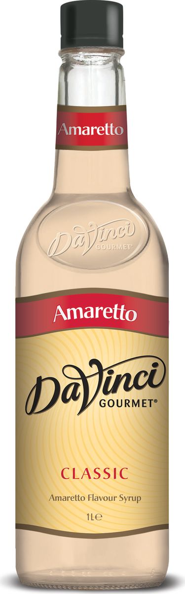 DaVinci Амаретто сироп, 1 л20393705 DaVinci Амаретто сироп, 1 л20393705Сироп Da Vinci Amaretto - безалкогольный вариант именитого итальянского миндального ликера из Саронно. Сладкий деликатес изготавливается из экологически чистого сырья, поэтому его качество находится на высшем уровне. Сироп Да Винчи Амаретто производится в соответствии с международными стандартами. Чашечка горячего кофе с этим лакомством будет роскошно пахнуть, к тому же, придаст больше бодрости и сил. В аромате превосходного сиропа отчетливо чувствуются насыщенный вкус миндаля, а во вкусе - нотки абрикосовых и миндальных косточек. Сироп Da Vinci Amaretto - идеальная приправа для кофе, чая или других напитков. Напиток разливается в пластиковые бутылки, которые надолго сохраняют сладкий ингредиент.
