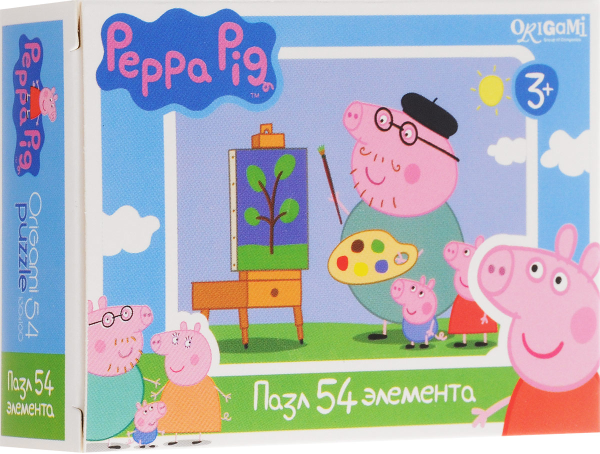 Оригами Пазл для малышей Peppa Pig Художник1595_художник Оригами Пазл для малышей Peppa Pig Художник1595_художникПазл для малышей Оригами Peppa Pig. Художник придется по душе всем юным поклонникам свинки Пеппы. Собрав этот пазл, включающий в себя 54 элемента, вы получите картинку с изображением сюжета из популярного мультфильма. Пазл - великолепная игра для семейного досуга. Сегодня собирание пазлов стало особенно популярным, главным образом, благодаря своей многообразной тематике, способной удовлетворить самый взыскательный вкус. А для детей это не только интересно, но и полезно. Собирание пазла развивает мелкую моторику у ребенка, тренирует наблюдательность, логическое мышление, знакомит с окружающим миром, с цветом и разнообразными формами.