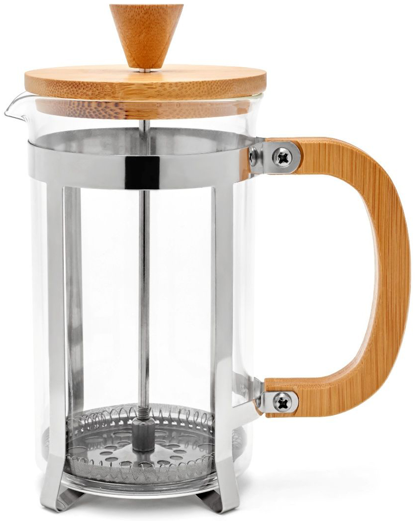 Френч-пресс Walmer Bamboo, 600 млW23001060 Френч-пресс Walmer Bamboo, 600 млW23001060Френч-пресс Bamboo используется для заваривания крупнолистового чая, кофе среднего помола, травяных сборов. Изготовлен из высококачественной нержавеющей стали и термостойкого стекла, выдерживающего высокую температуру, что придает ему надежность и долговечность. Крышка и ручка сделаны из бамбука. Можно мыть в посудомоечной машине. Объем: 600 мл. Размеры френч-пресса: 14,5 х 8 х 18,3 см.